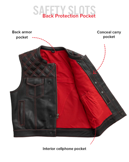 Upside Perforated Men's Club Style Leather Vest Men's Perforated Leather Vest Vests