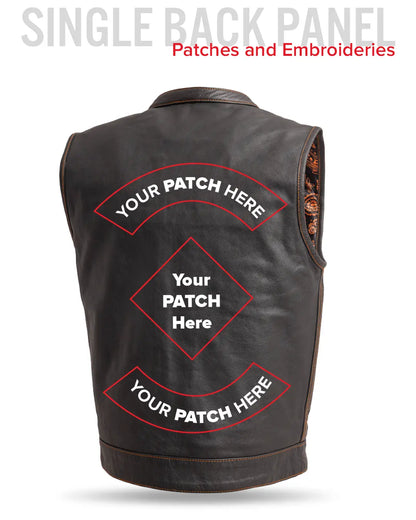 The Cut Men's Motorcycle Leather Vest, Multiple Color Options