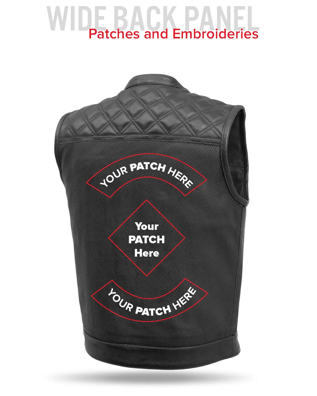 Downside Perforated Men's Motorcycle Leather Vest Men's Perforated Leather Vest Vests