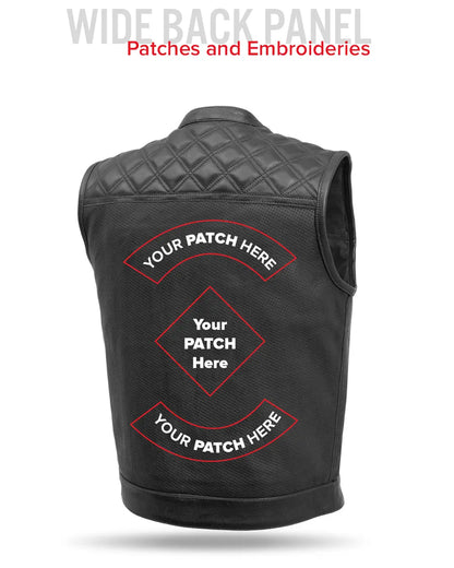 Downside Perforated Men's Motorcycle Leather Vest Men's Perforated Leather Vest Vests
