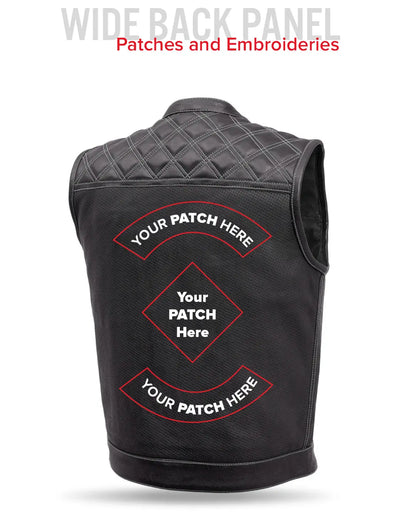 Downside Perforated Men's Motorcycle Leather Vest Men's Perforated Leather Vest Vests