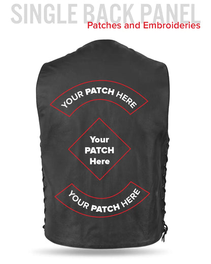 Gun Slinger Men's Motorcycle Western Style Leather Vest Men's Leather Vest Vests