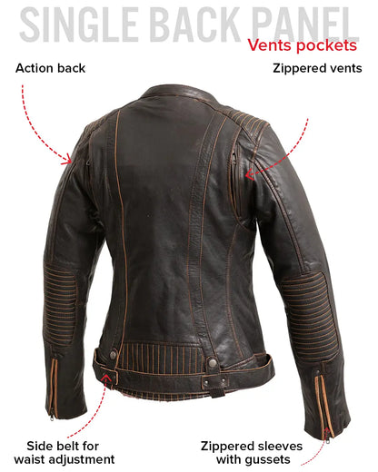Electra - Women's Motorcycle Leather Jacket Women's Leather Jacket Jackets