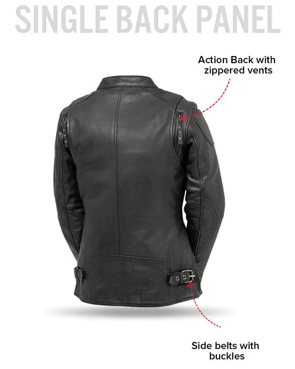 Jewel - Women's Motorcycle Leather Jacket Women's Leather Jacket Jackets