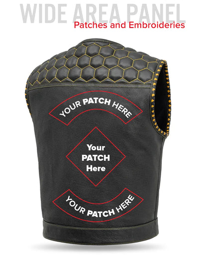 Lowside Hornet Perforated Men's Club Style Leather Vest Men's Perforated Leather Vest Vests