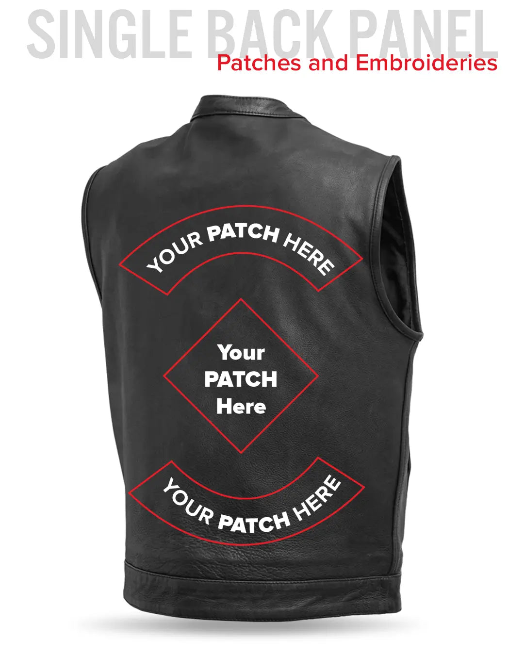 Top Rocker Men's Motorcycle Leather Vest Men's Leather Vest Vests
