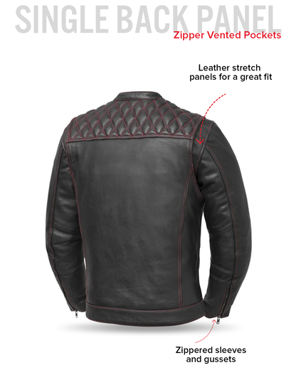 Cinder Men's Cafe Style Leather Jacket Men's Leather Jacket Jackets