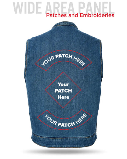 Havoc Men's Denim Motorcycle Vest Men's Denim Vest Vests