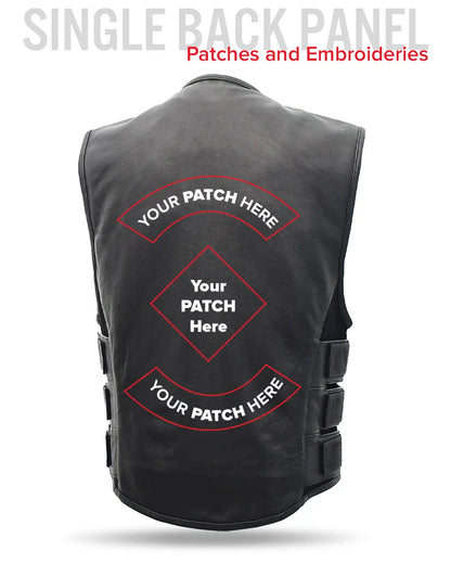 Commando Men's Leather Swat Style Motorcycle Vest Men's Leather Vest Vests