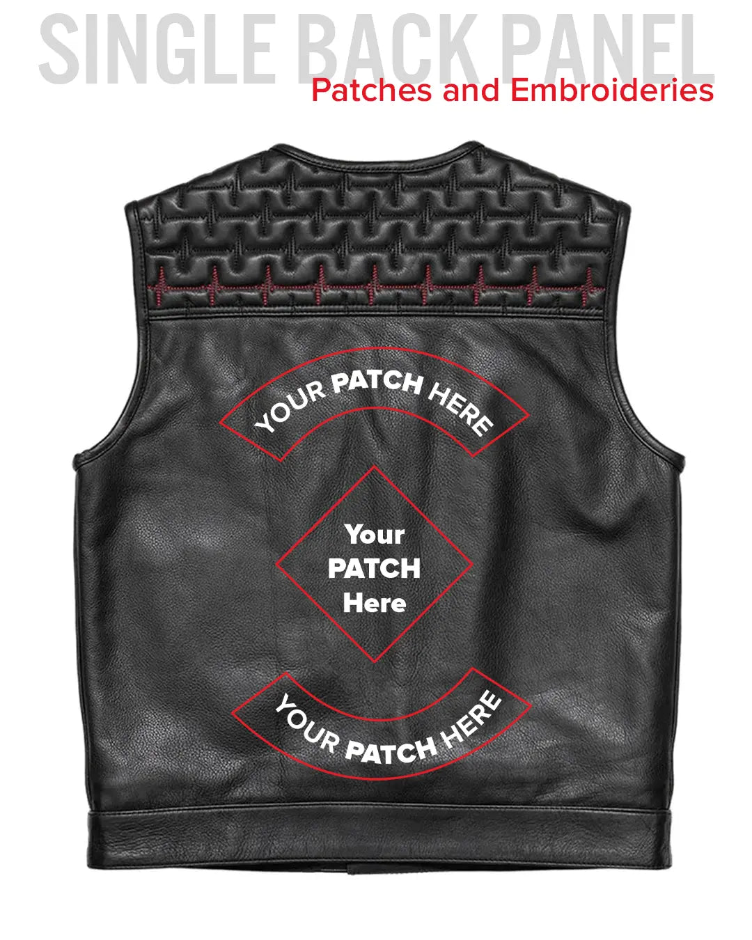EKG Men's Leather Motorcycle Vest (Limited Edition) Factory Customs First Manufacturing Company