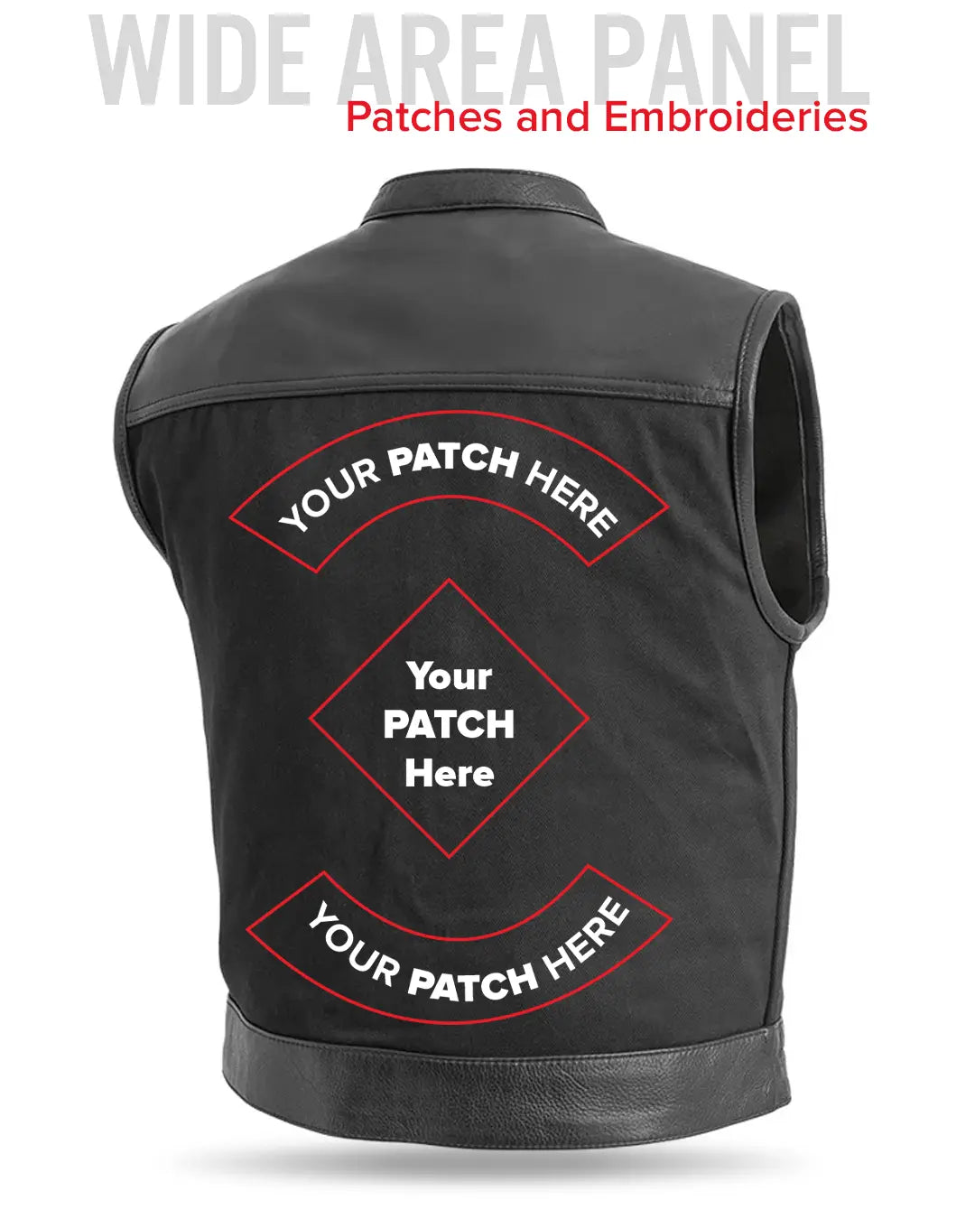 Lowrider Men's Motorcycle Leather/Twill Vest Men's Leather/Twill Vest Vests
