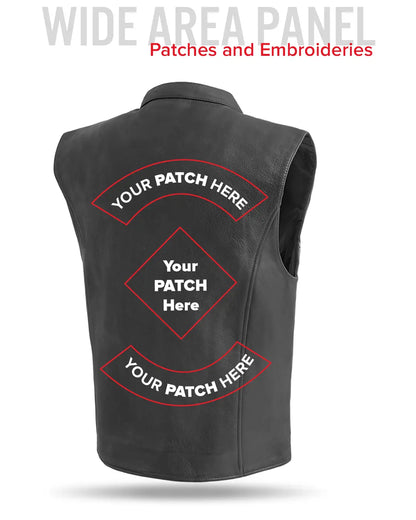 Club House Men's Leather Motorcycle Vest Men's Leather Vest Vests