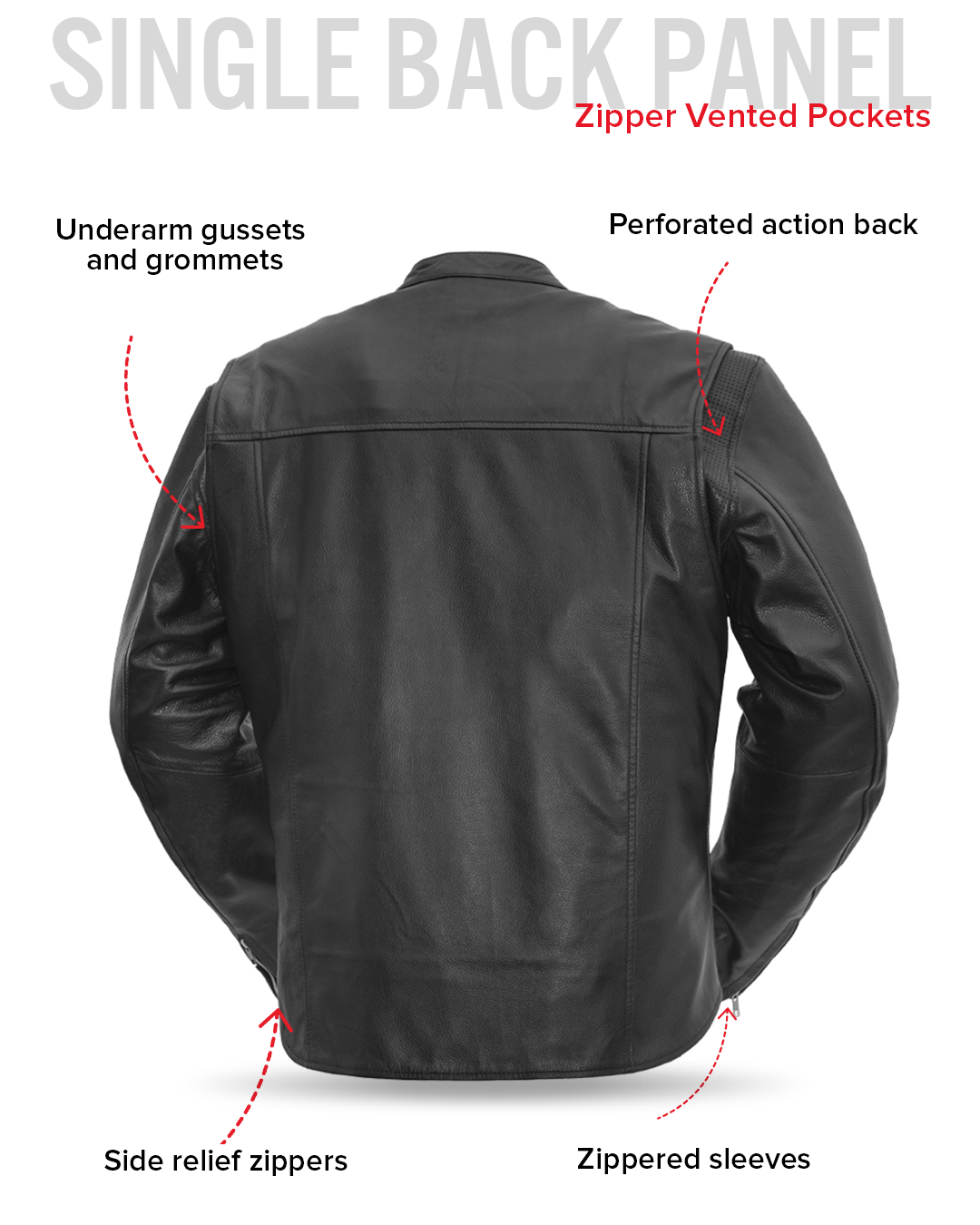 Rocky Men's Motorcycle Leather Jacket Men's Leather Jacket Jackets