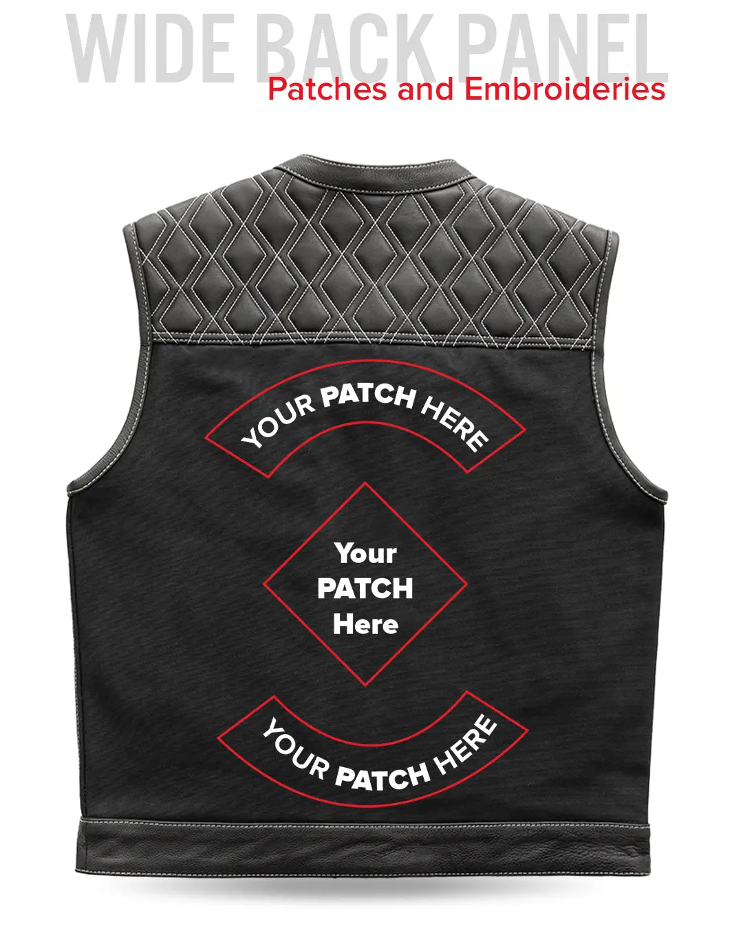 Hunt Club Motorcycle Leather Canvas Vest White Stitch Men's Canvas Vests Vests