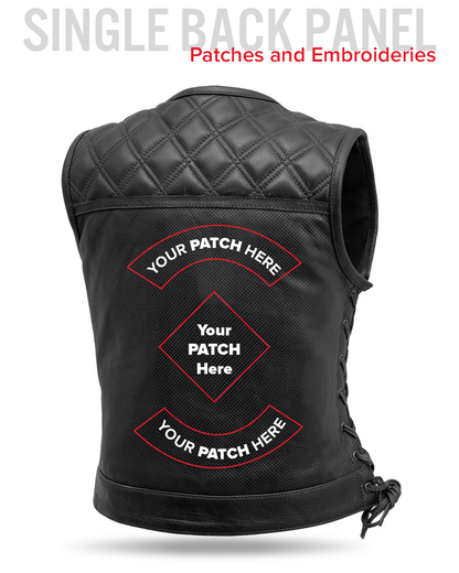 Bonnie Perforated Women's Motorcycle Leather Vest Women's Perforated Leather Vest Vests