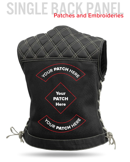 Bonnie Moto Mesh Women's Motorcycle Vest - Diamond Quilt Women's Moto Mesh Vest Vests