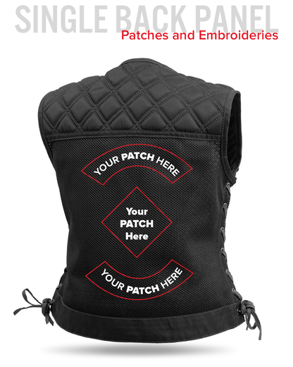 Bonnie Moto Mesh Women's Motorcycle Vest - Diamond Quilt Women's Moto Mesh Vest Vests