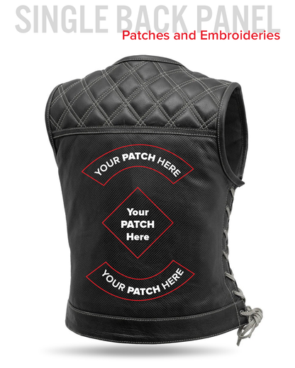 Bonnie Perforated Women's Motorcycle Leather Vest Women's Perforated Leather Vest Vests