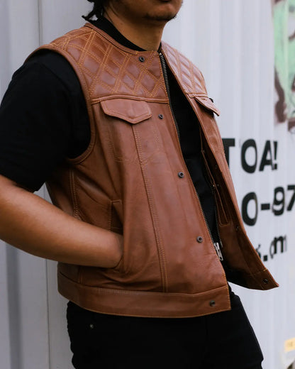 Dust Devil Men's Motorcycle Leather Vest (limited edition) Men's Leather Vest Vests