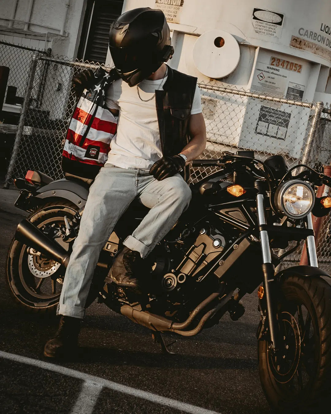 Born Free Men's Motorcycle Leather Vest - Black Stitch Men's Leather Vest Vests