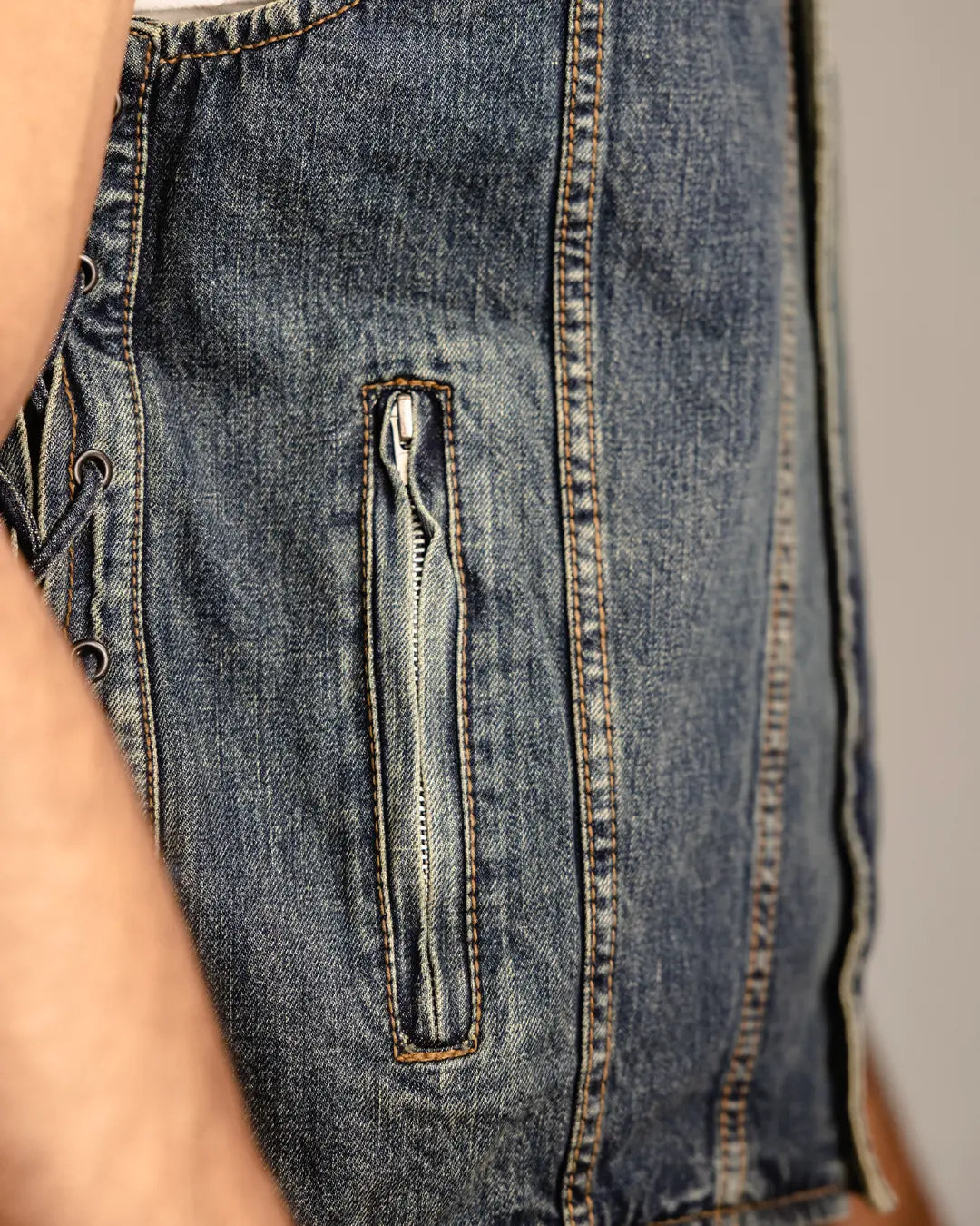 Gambler Men's Motorcycle Denim Vest Men's Denim Vest Vests