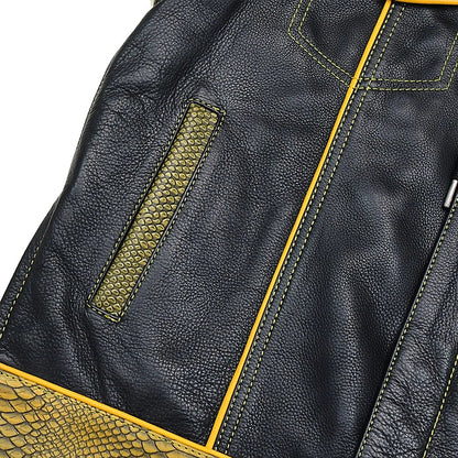 Dynasty Men's Club Style Leather Biker Vest Men's Leather Vest Vests