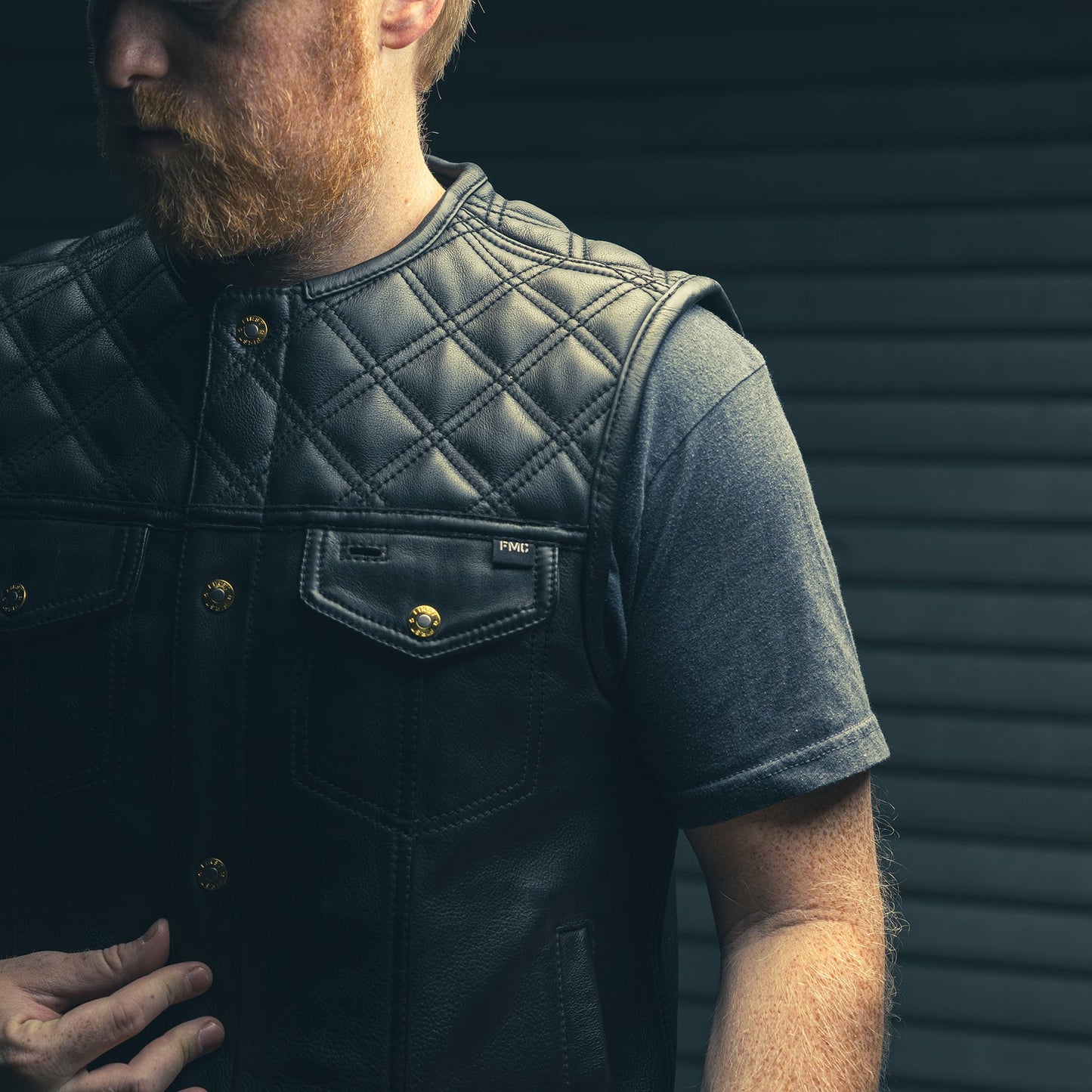 12 Gauge Men's Motorcycle Leather Vest Men's Leather Vest Vests