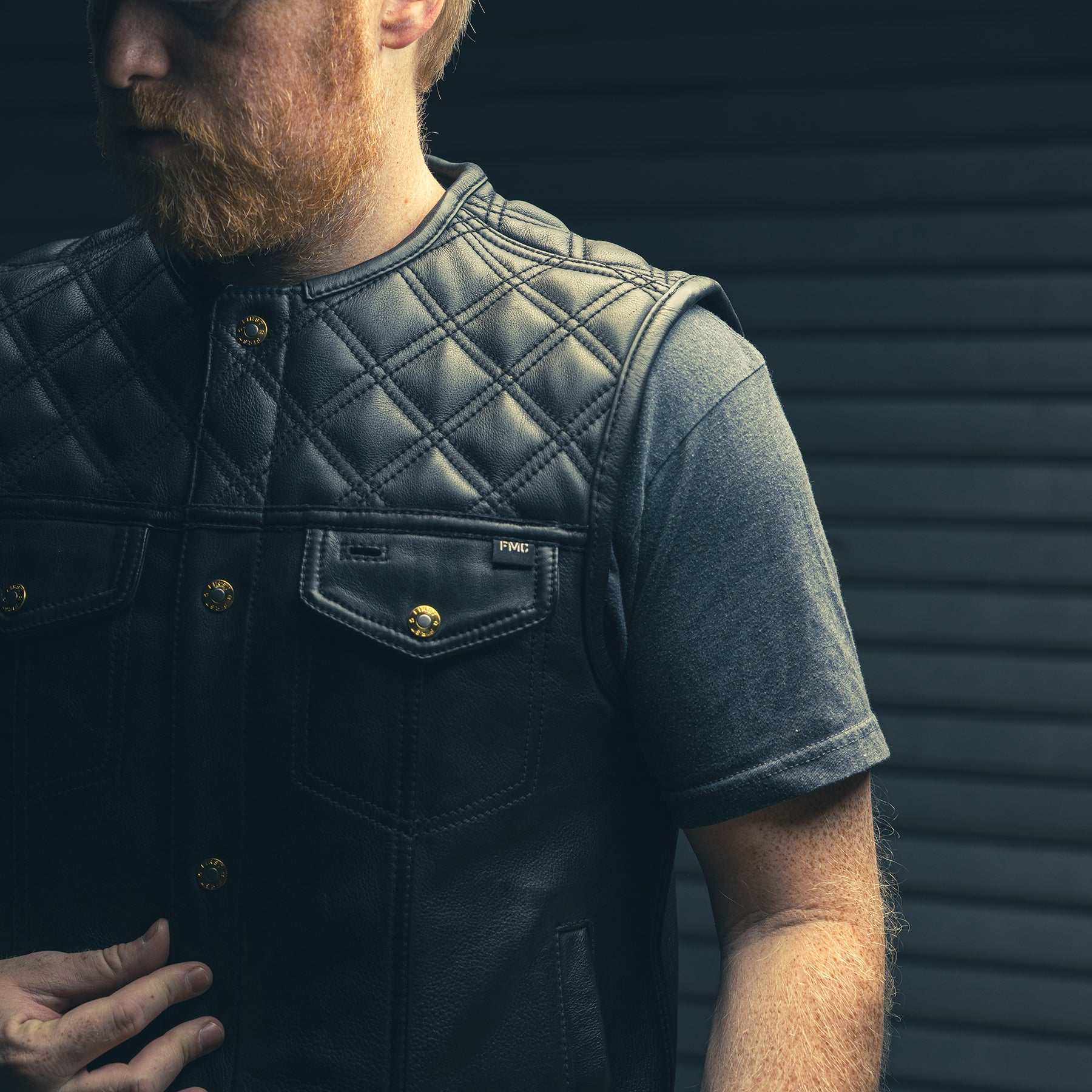 12 Gauge Men's Motorcycle Leather Vest Men's Leather Vest Vests