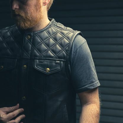 12 Gauge Men's Motorcycle Leather Vest Men's Leather Vest Vests