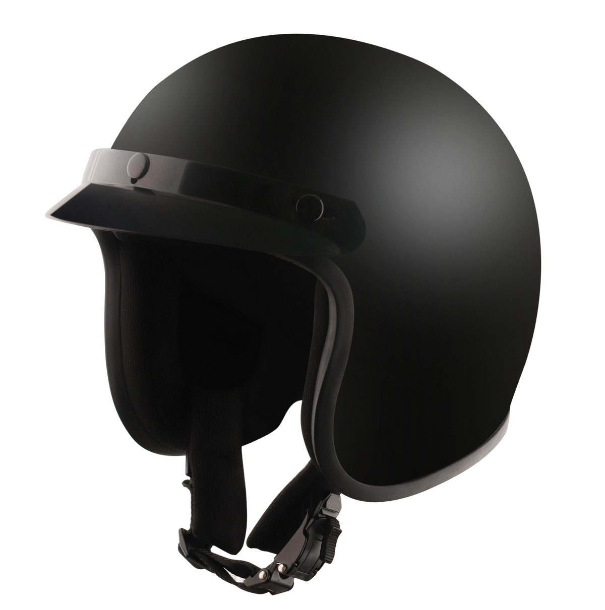 Detour Helmets D.O.T. Flat Black 3/4 Helmet for Motorcycle Riders with Visor