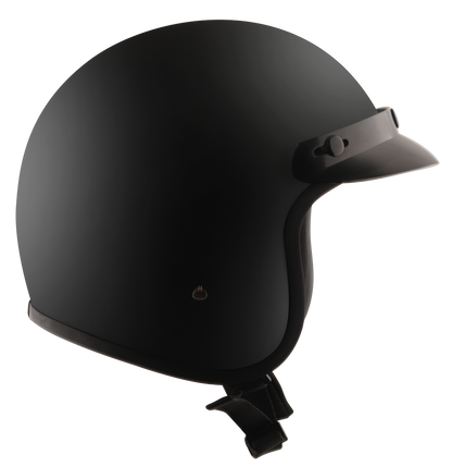 Detour Helmets D.O.T. Flat Black 3/4 Helmet for Motorcycle Riders with Visor