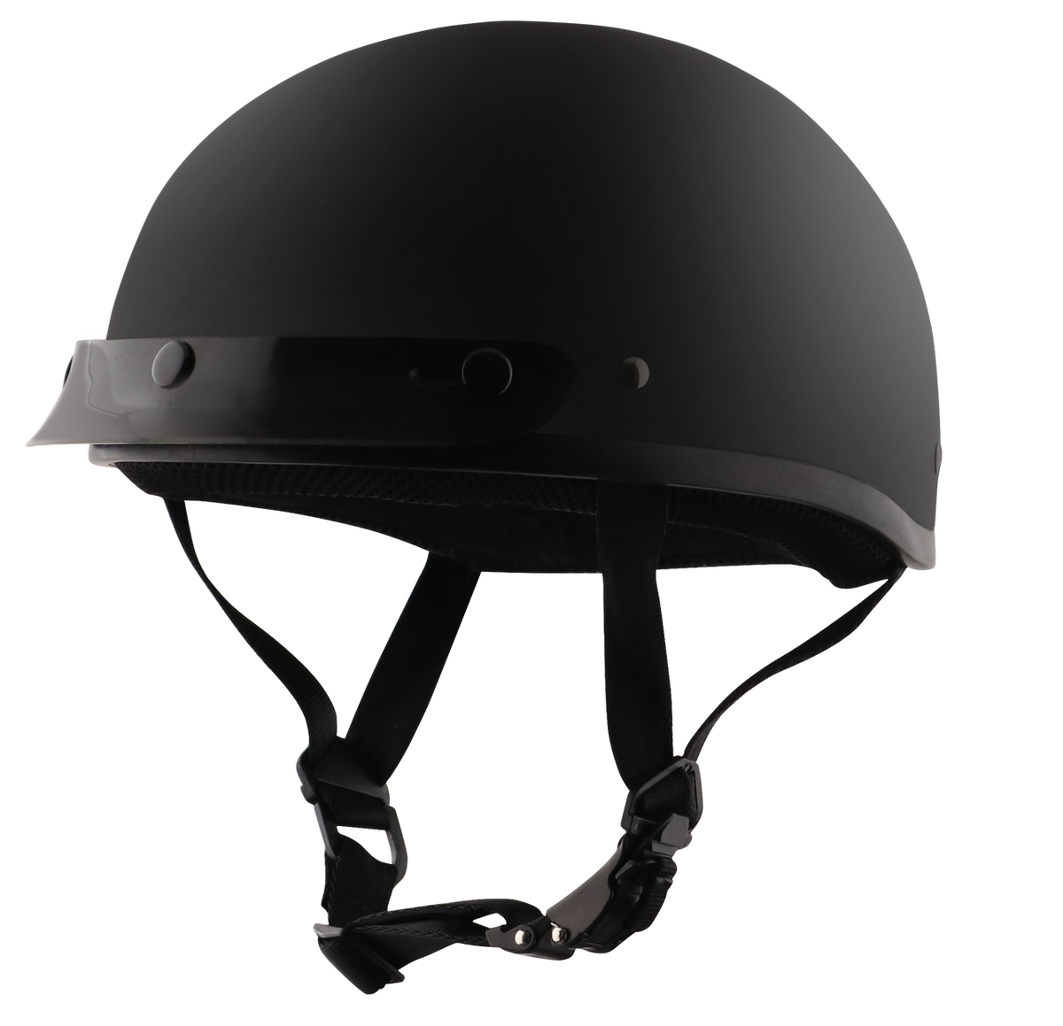 Detour Helmets D.O.T. Flat Black Half Helmet for Motorcycle Riders with Visor