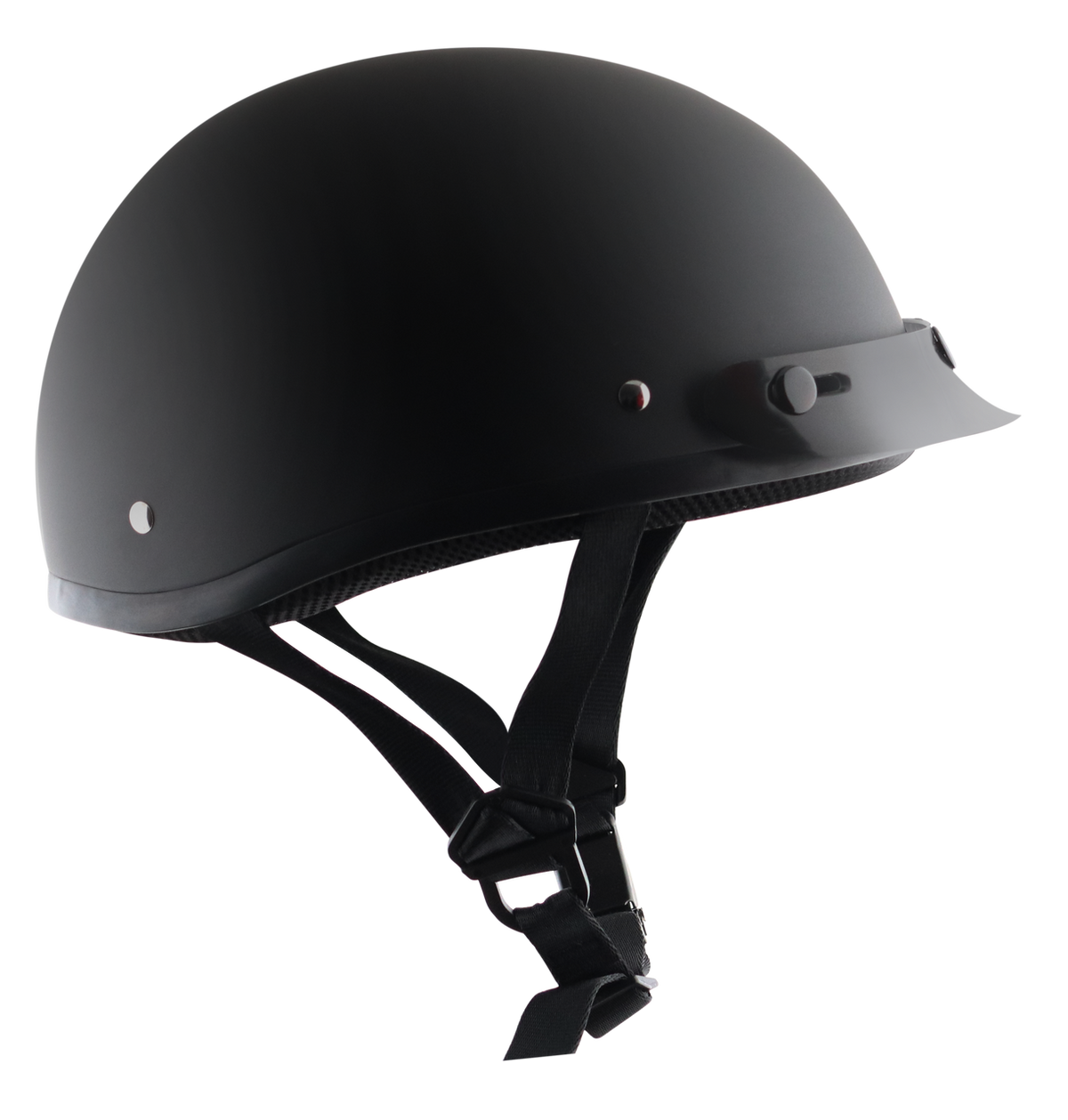 Detour Helmets D.O.T. Flat Black Half Helmet for Motorcycle Riders with Visor