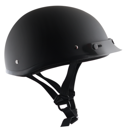 Detour Helmets D.O.T. Flat Black Half Helmet for Motorcycle Riders with Visor