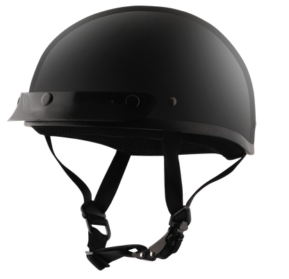 Detour Helmets D.O.T. Gloss Black Half Helmet for Motorcycle Riders with Visor