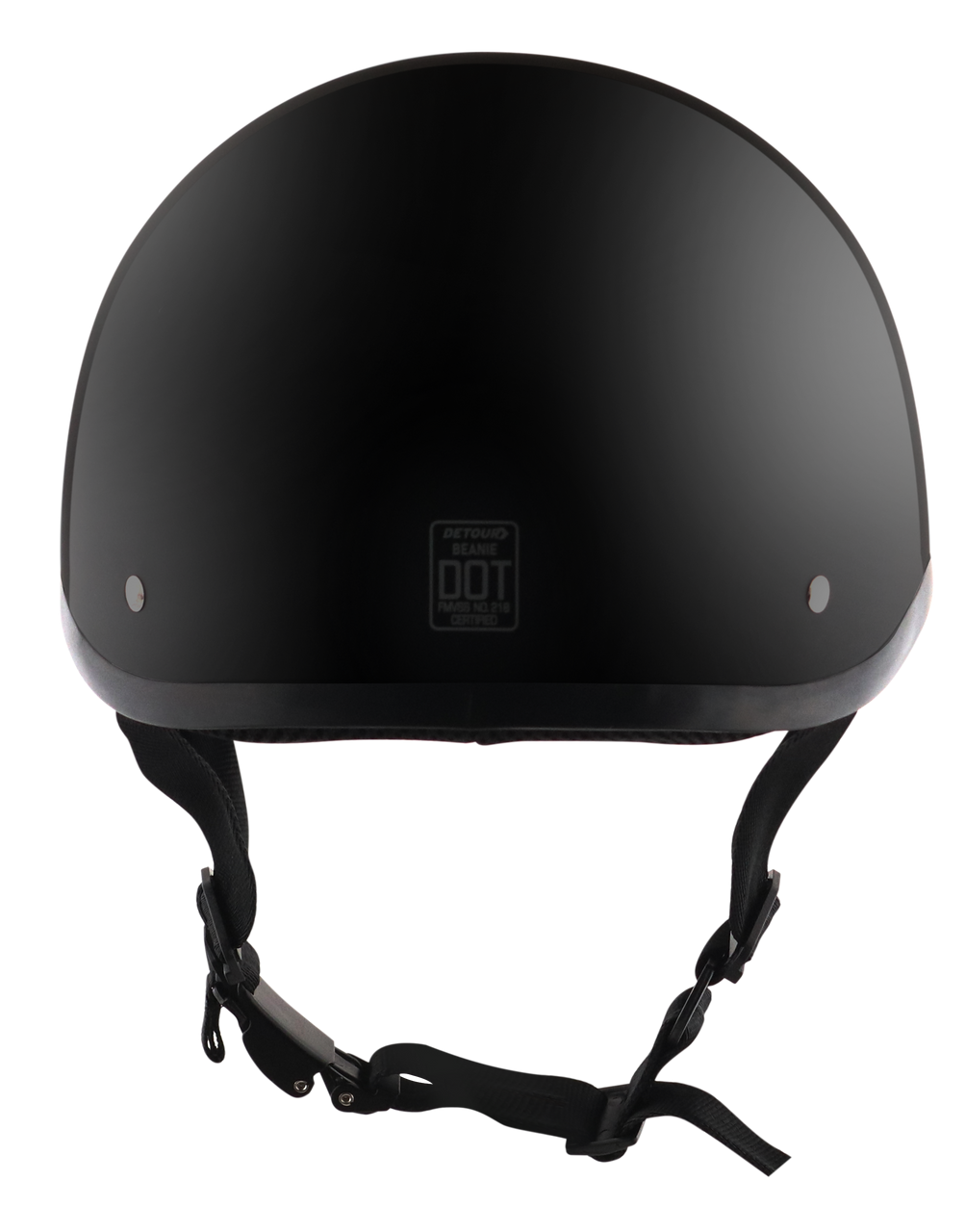 Detour Helmets D.O.T. Gloss Black Half Helmet for Motorcycle Riders with Visor
