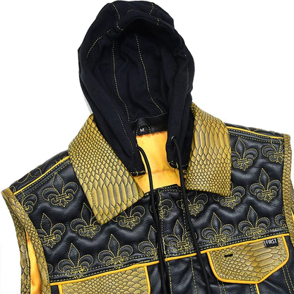Dynasty Men's Club Style Leather Biker Vest Men's Leather Vest Vests