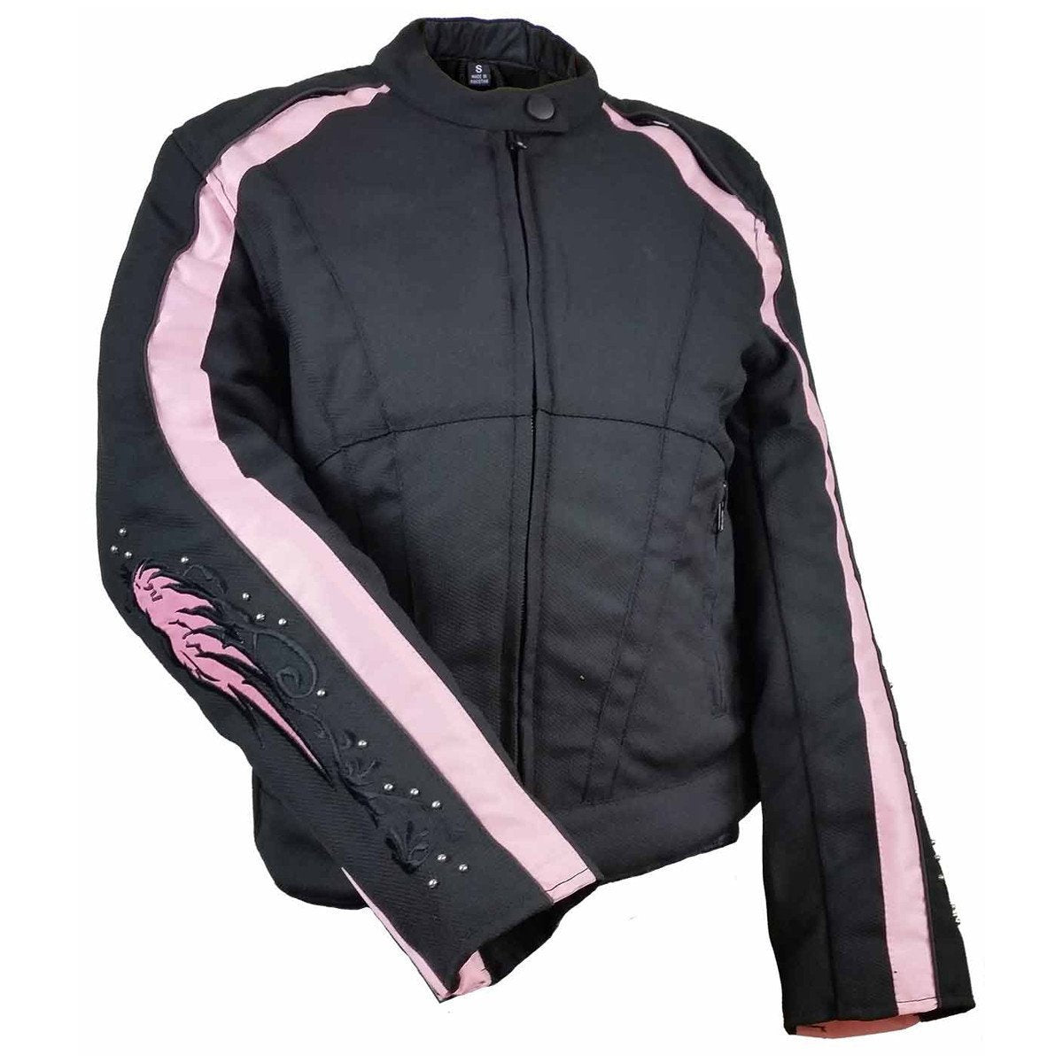 Vance Leather Women's Reflective Wings Motorcycle Jacket