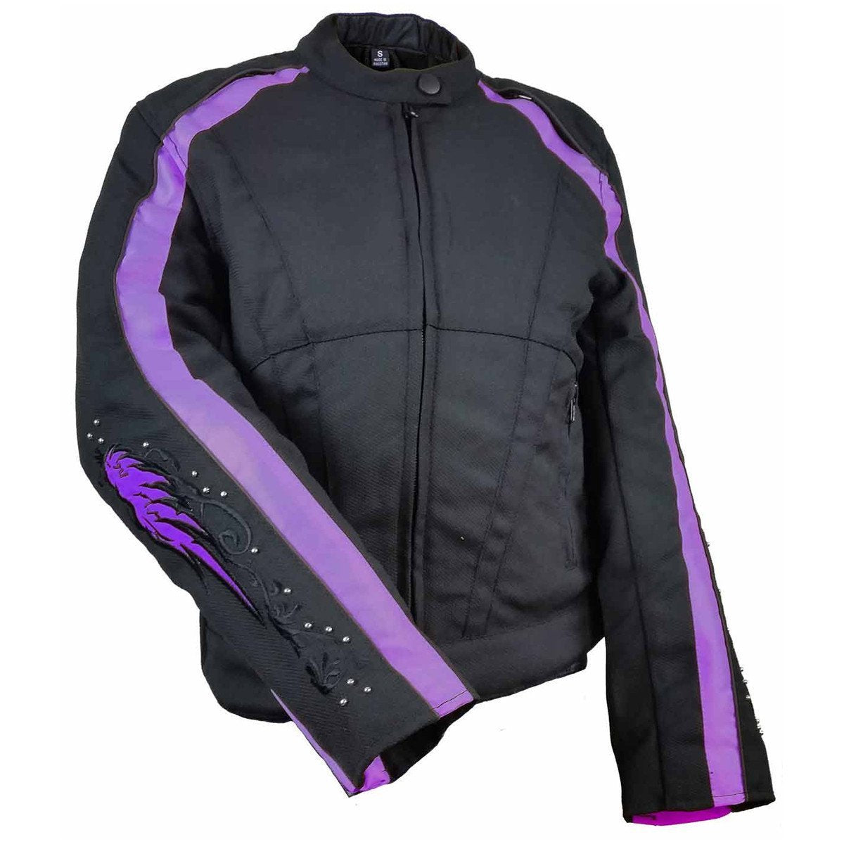 Vance Leather Women's Reflective Wings Motorcycle Jacket