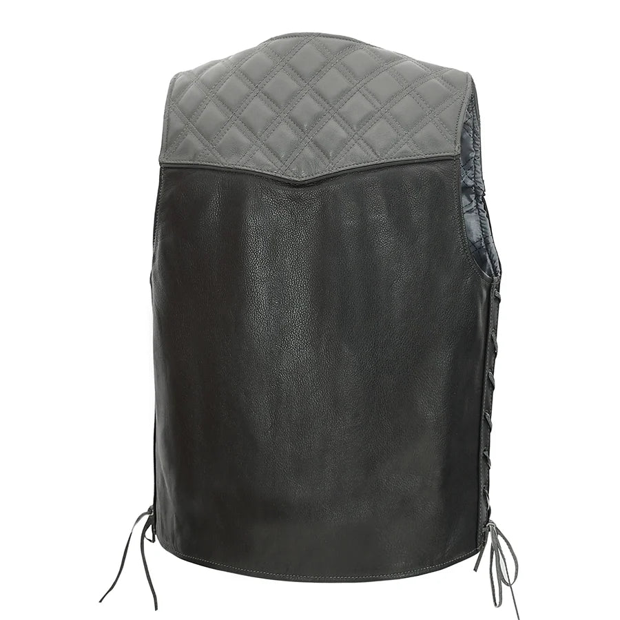 Hammer down Men's Western Style Leather Biker Vest Men's Leather Vest Vests
