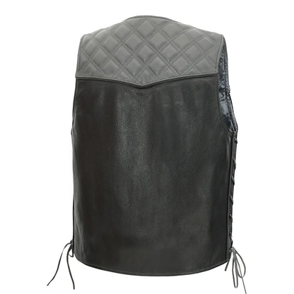 Hammer down Men's Western Style Leather Biker Vest Men's Leather Vest Vests