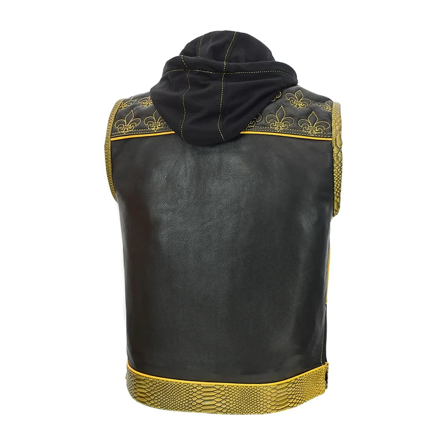 Dynasty Men's Club Style Leather Biker Vest Men's Leather Vest Vests