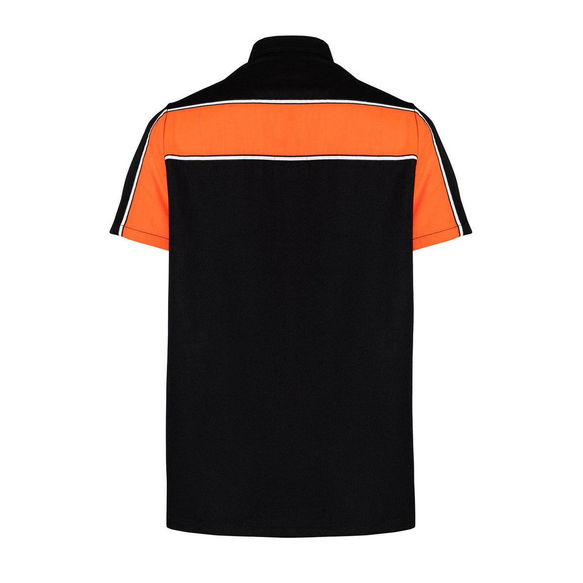 Vance Leather Men's Black Orange Short Sleeve Button Down Two Pockets Soft Casual Shirt