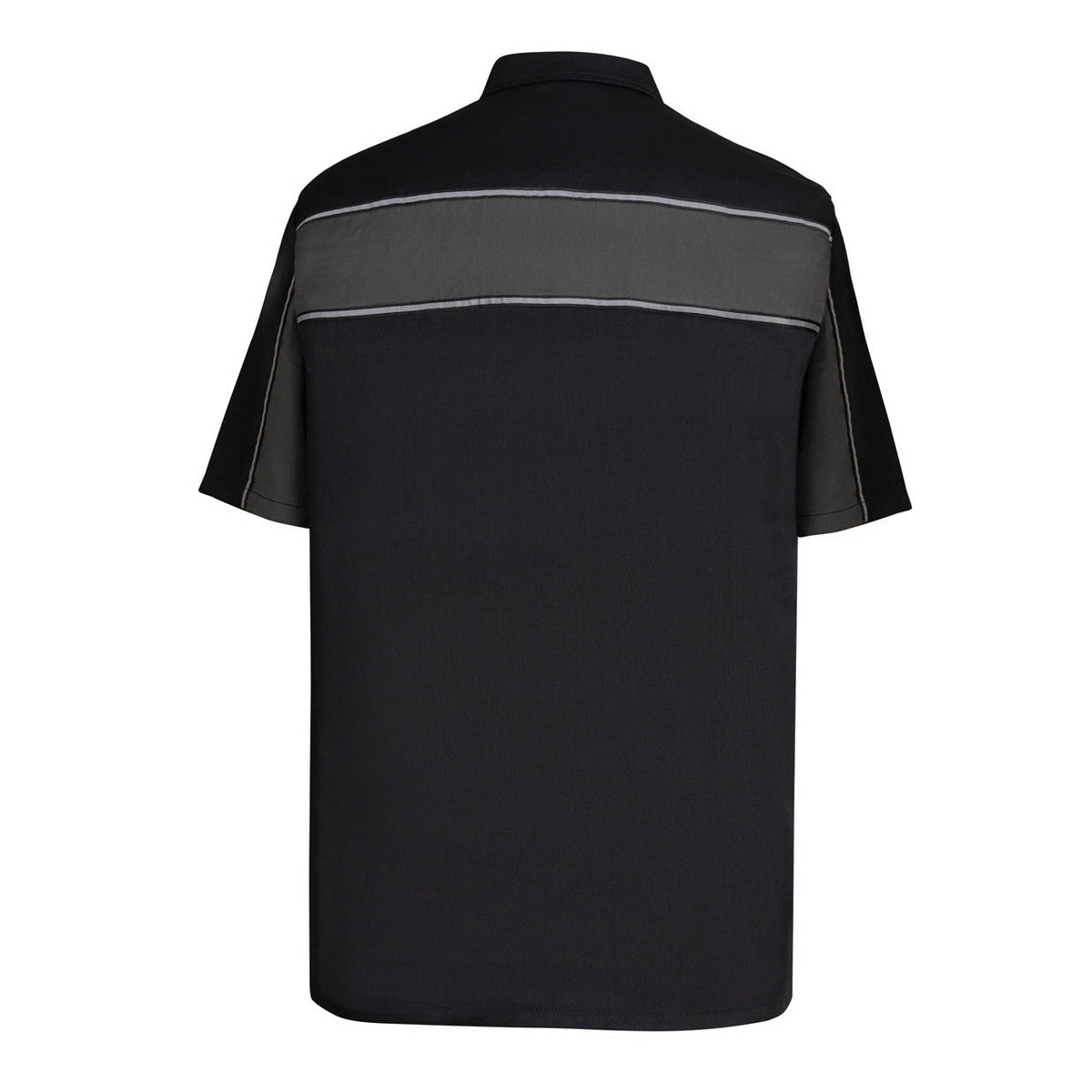Vance Leather Men's Black Grey Short Sleeve Button Down Two Pockets Soft Casual Shirt