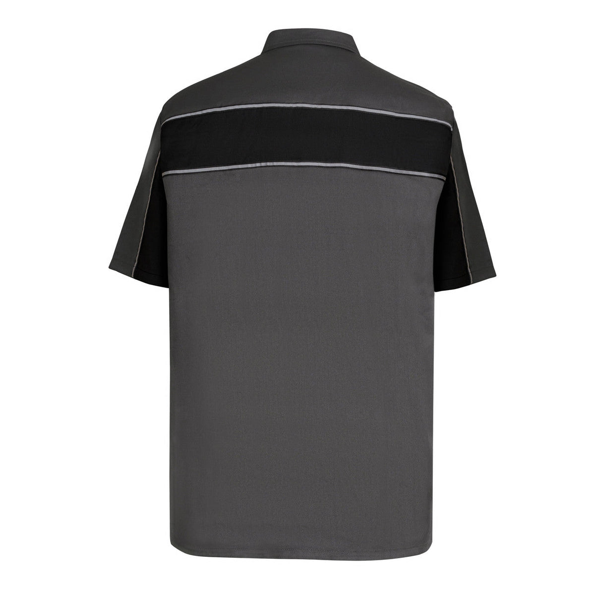 Vance Leather Men's Grey Black Short Sleeve Button Down Two Pockets Soft Casual Shirt