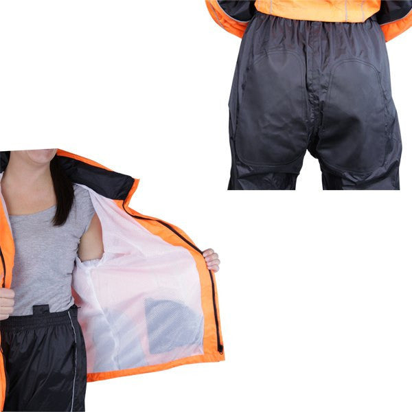Thunder Under RS5021 Women's Hi Visibility Orange and Yellow Motorcycle Rain Gear
