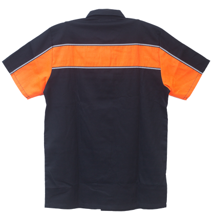 Men's Work Shirts Black & Orange