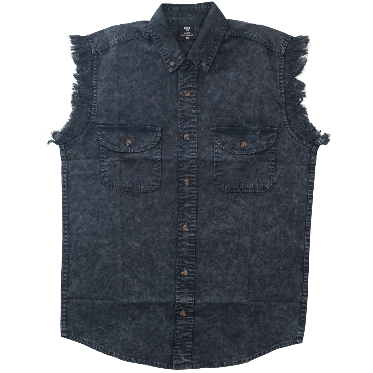 Mens Cutoffs Charcoal Acid Wash Shirt