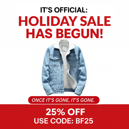 Alr™ Men's Denim Jacket with Lamb Cashmere Lining, Light Blue