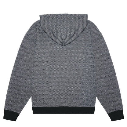 Unisex Black Herringbone Pull Over